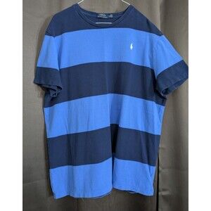 Polo Ralph Lauren Men's XXL Striped Polo T-Shirt Short Sleeve Navy Blue